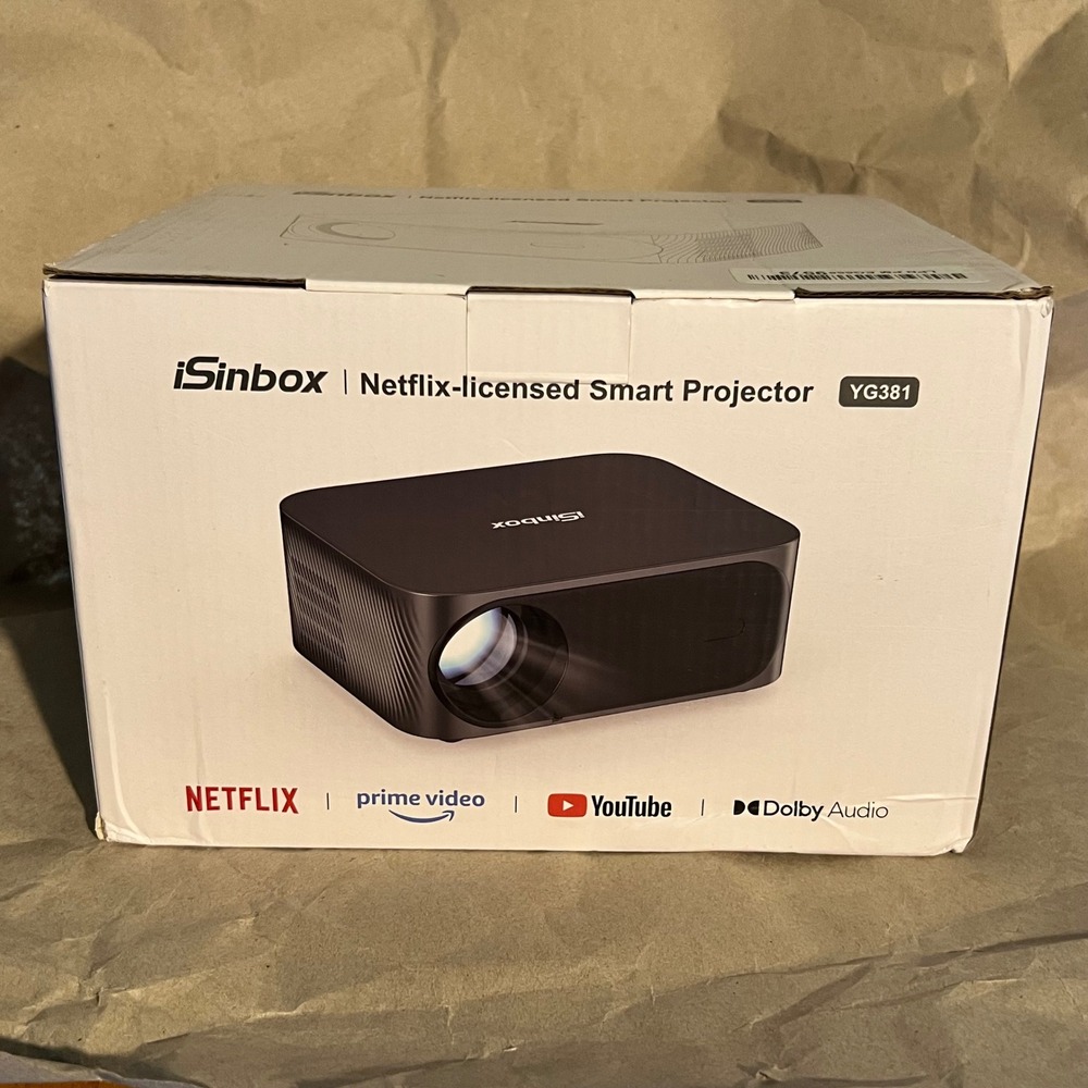 iSinbox YG381 Smart Projector Black 1080p Netflix Licensed Dolby Audio New Box